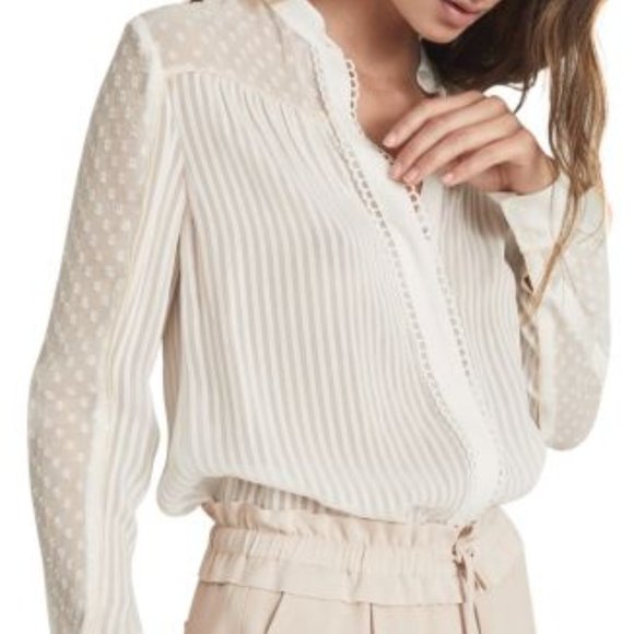 Reiss Tops - REISS CORA SEMI SHEER BLOUSE